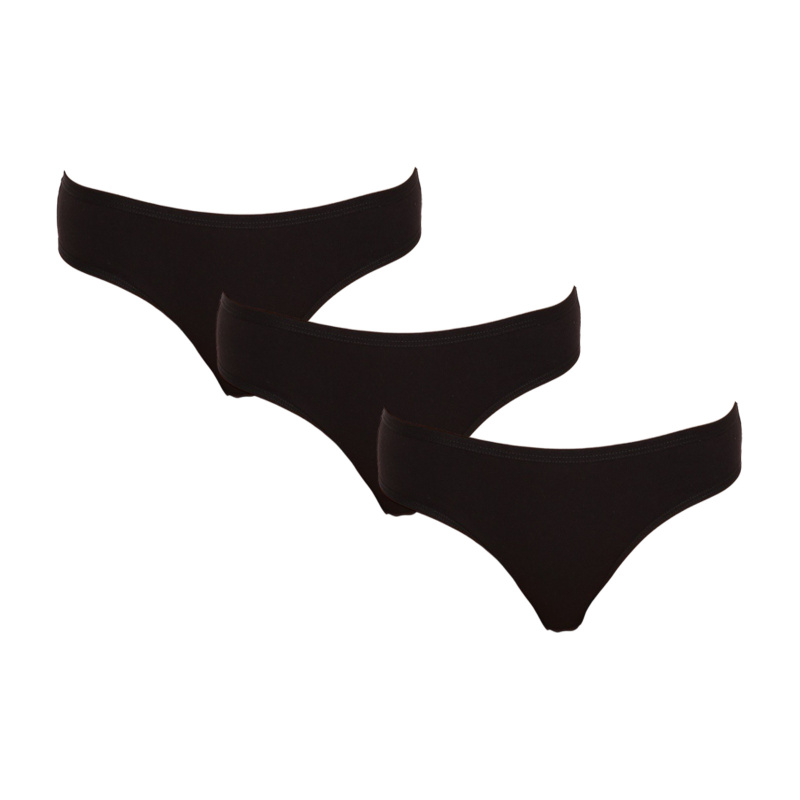 3PACK dámské kalhotky Nedeto černé (3NK001) L