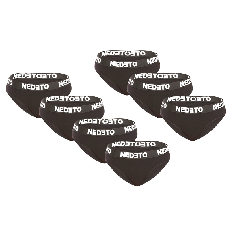 7PACK dámské kalhotky Nedeto černé (7NKB001) S