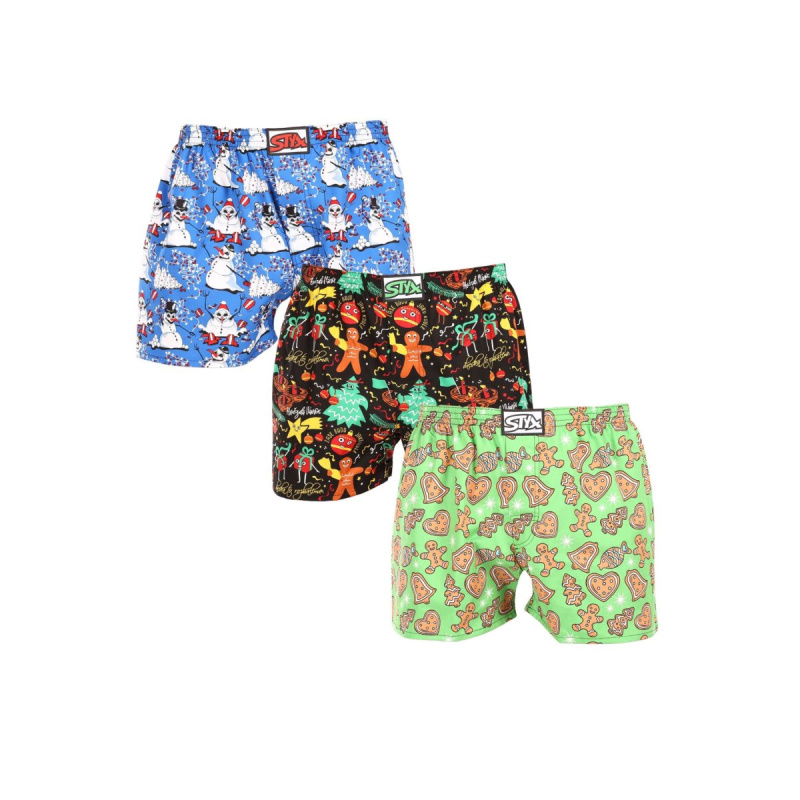 3PACK pánské trenky Styx art klasická guma vícebarevné (3A17134) XXL, trenýrky