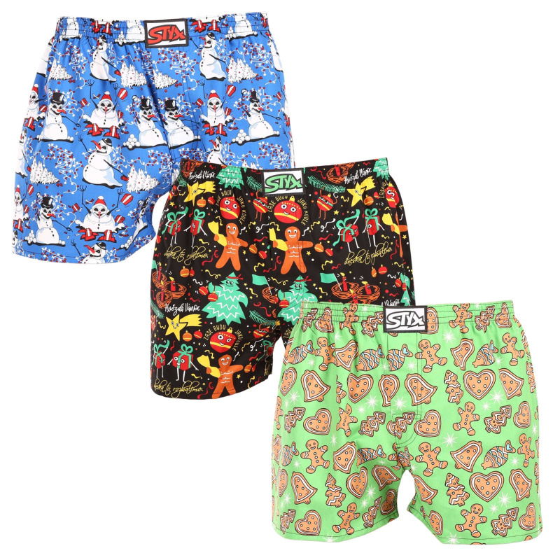 3PACK pánské trenky Styx art klasická guma vícebarevné (3A17134) XXL, trenýrky