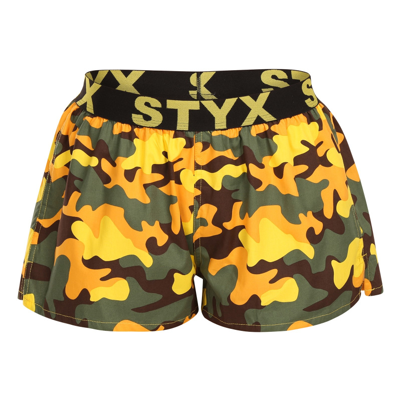 Dámské trenky Styx art sportovní guma maskáč žlutý (T1559) XL, trenýrky