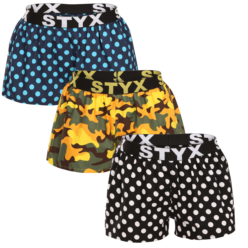 3PACK dámské trenky Styx art sportovní guma vícebarevné (3T15901) L, trenýrky