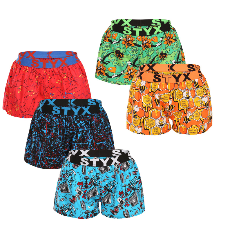 5PACK dámské trenky Styx art sportovní guma vícebarevné (5T1367834) XL, trenýrky