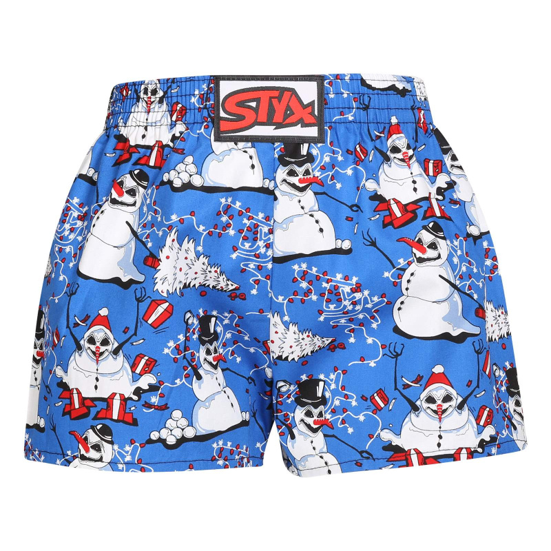 Dětské trenky Styx art klasická guma Vánoce sněhuláci (J1751) 4-5 let, trenýrky