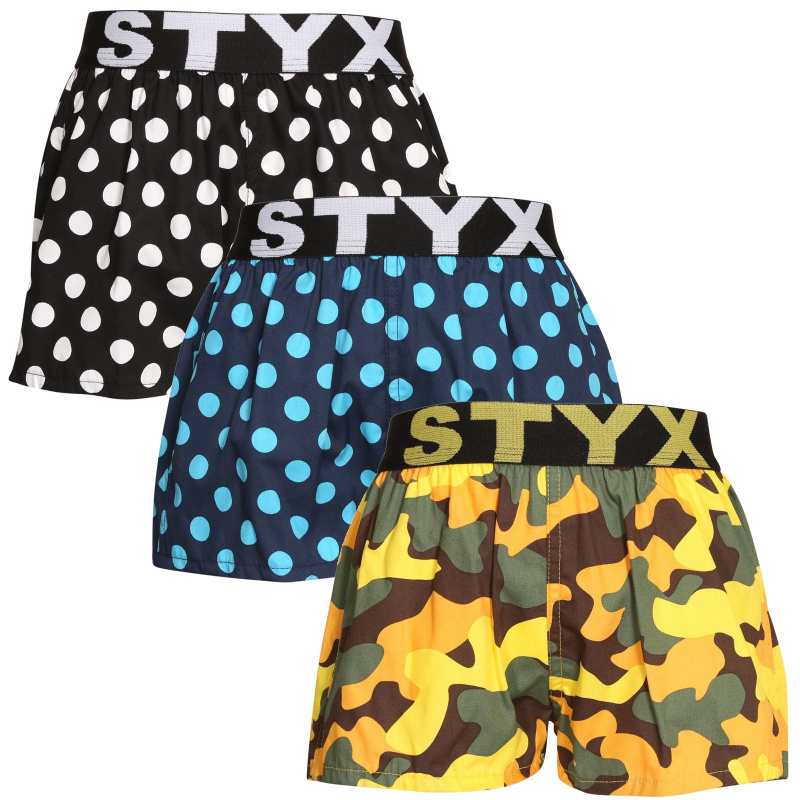 3PACK Dětské trenky Styx art sportovní guma vícebarevné (3BJ15901) 4-5 let, trenýrky