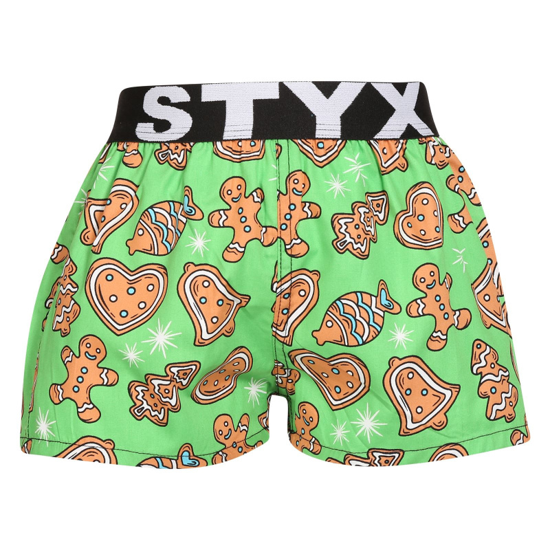 Dětské trenky Styx art sportovní guma Vánoce perníčky (BJ1753) 9-11 let, trenýrky