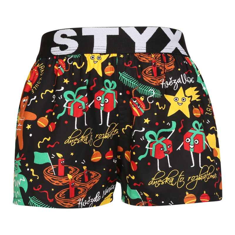 Dětské trenky Styx art sportovní guma Vánoce ozdoby (BJ1754) 9-11 let, trenýrky