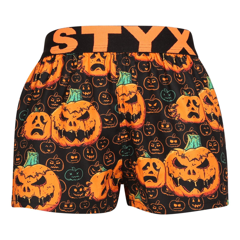 Dětské trenky Styx art sportovní guma Halloween dýně (BJ1755) 9-11 let, trenýrky