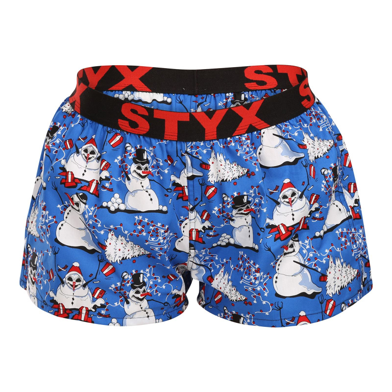 Dámské trenky Styx art sportovní guma Vánoce sněhuláci (T1751) S, trenýrky