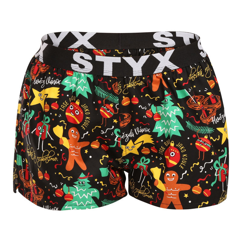 Dámské trenky Styx art sportovní guma Vánoce ozdoby (T1754) S, trenýrky