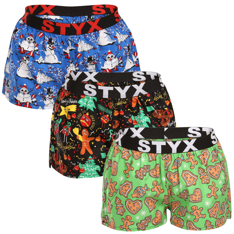 3PACK dámské trenky Styx art sportovní guma vícebarevné (3T17134) XXL, trenýrky