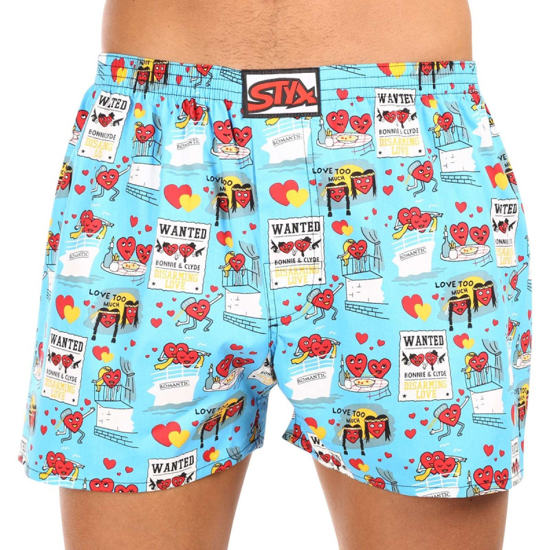 Pánské trenky Styx art klasická guma nadrozměr Valentýn páry (E1756) 3XL, trenýrky