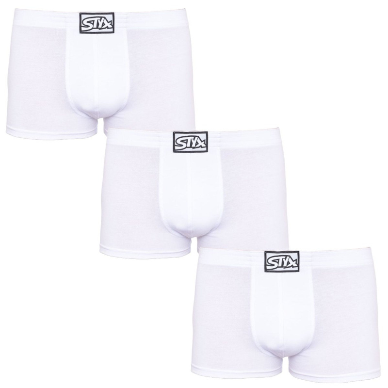 3PACK pánské boxerky Styx klasická guma bílé (3Q1061) L, trenky / trenýrky