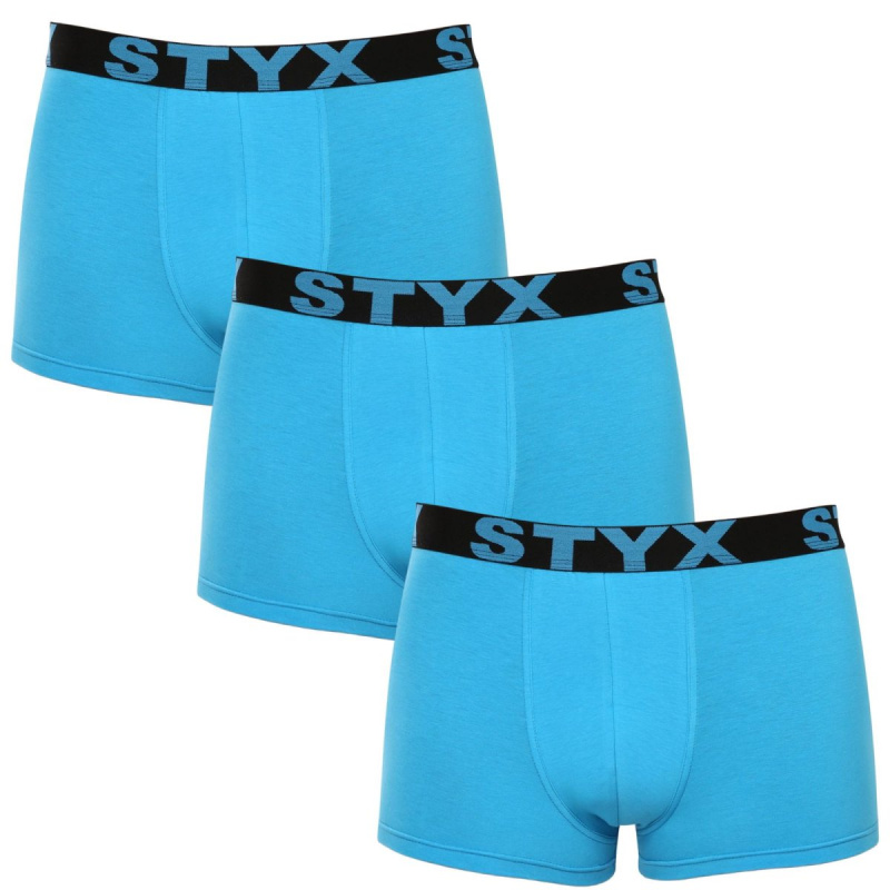 3PACK pánské boxerky Styx sportovní guma světle modré (3G1169) L, trenky / trenýrky