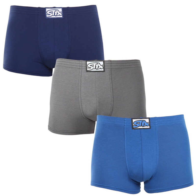 3PACK pánské boxerky Styx klasická guma vícebarevné (3Q96837) M, trenky / trenýrky