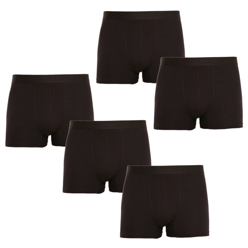 5PACK pánské boxerky Nedeto černé (5NB001) M, trenky / trenýrky