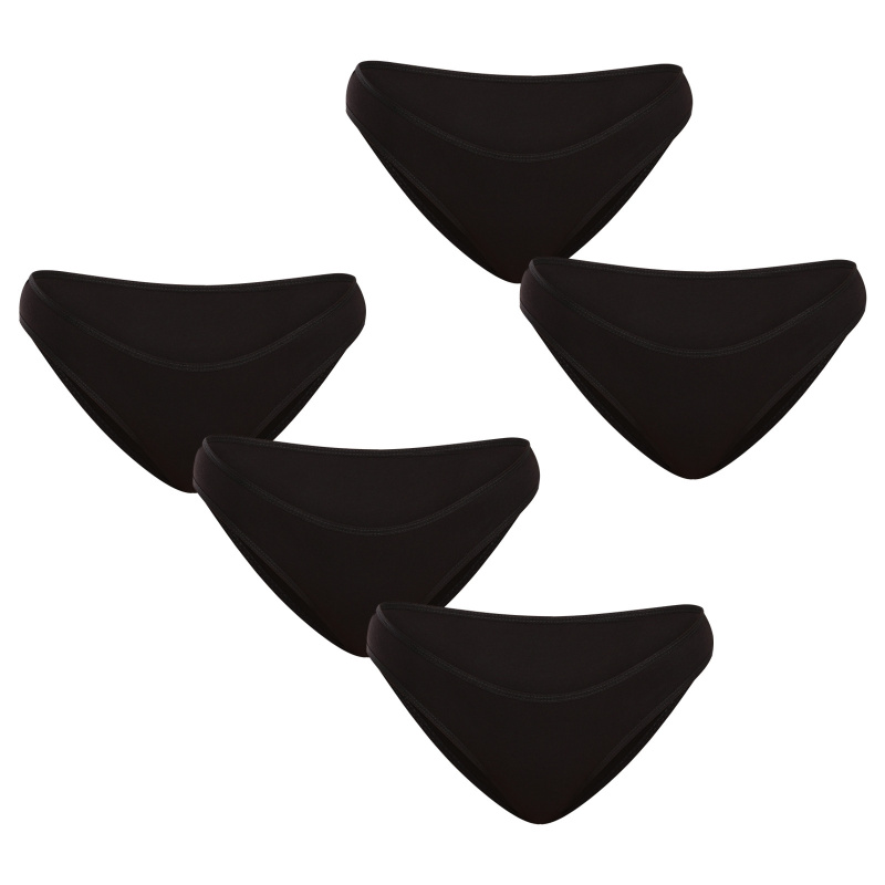 5PACK dámské kalhotky Nedeto černé (5NK001) M