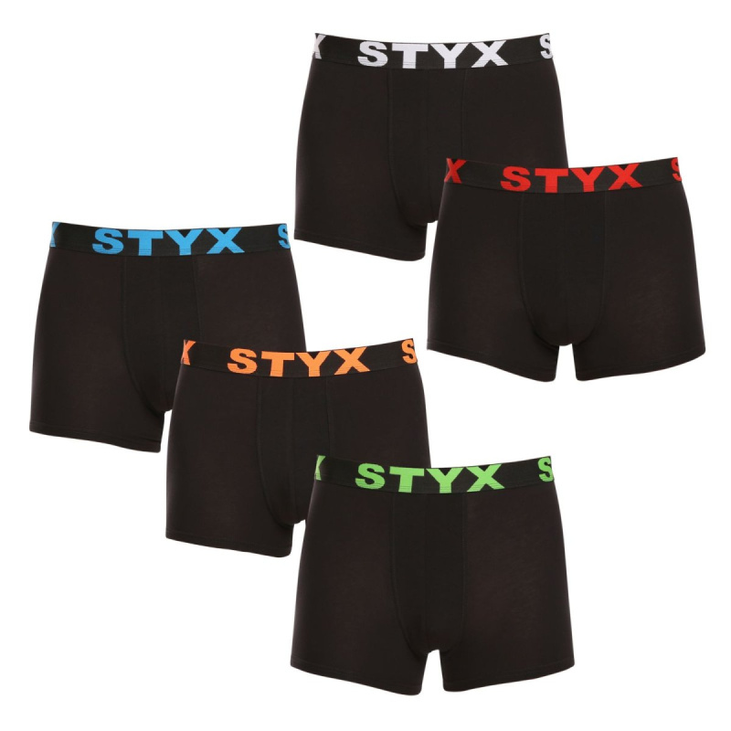 5PACK pánské boxerky Styx sportovní guma černé (5G9602) M, trenky / trenýrky