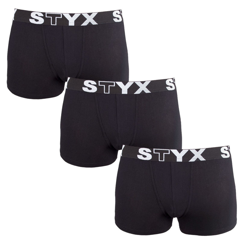 3PACK dětské boxerky Styx sportovní guma černé (3GJ960) 6-8 let, trenky / trenýrky