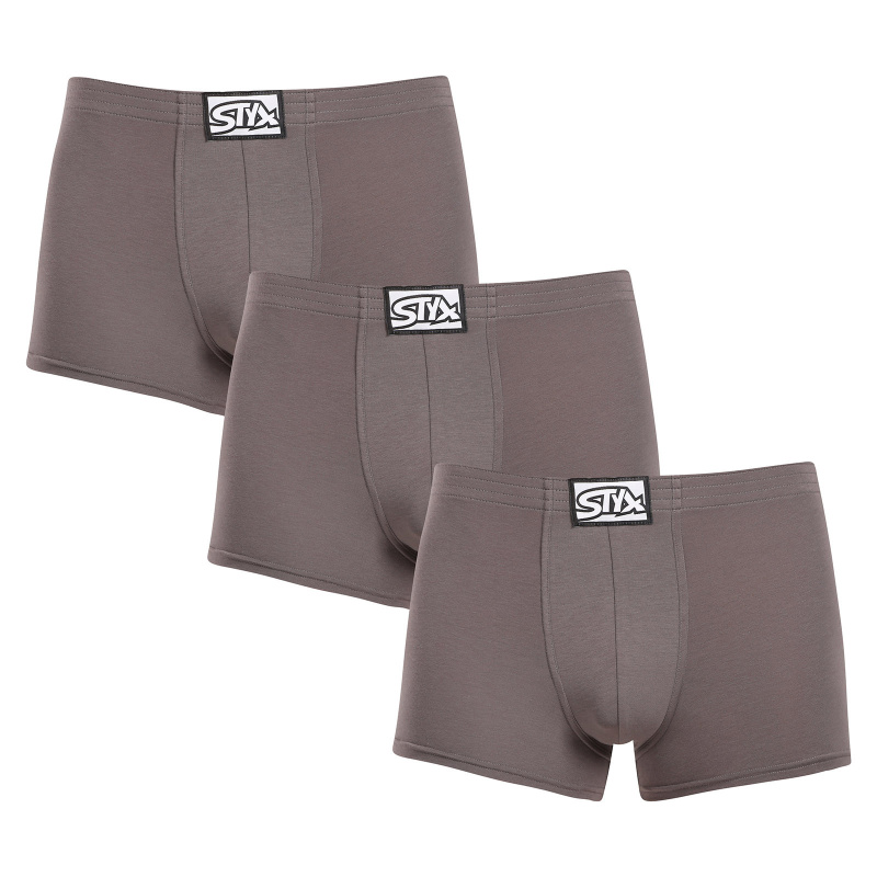 3PACK pánské boxerky Styx klasická guma tmavě šedé (3Q1063) M, trenky / trenýrky