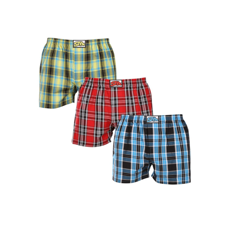3PACK pánské trenky Styx klasická guma vícebarevné (3A102123) M, trenýrky