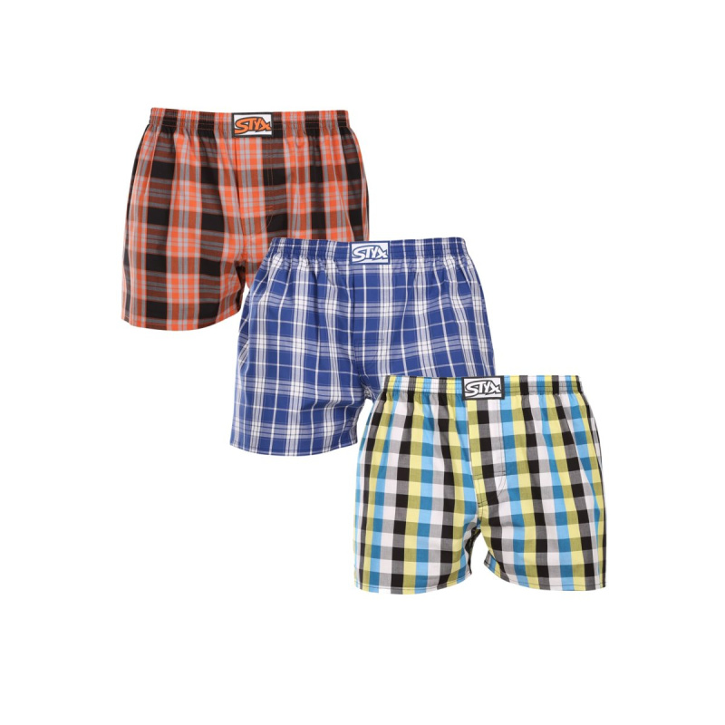 3PACK pánské trenky Styx klasická guma vícebarevné (3A102426) XXL, trenýrky