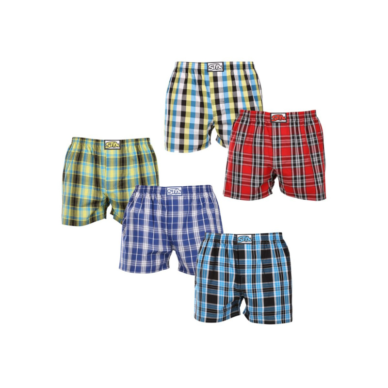 5PACK pánské trenky Styx klasická guma vícebarevné (5A102125) M, trenýrky