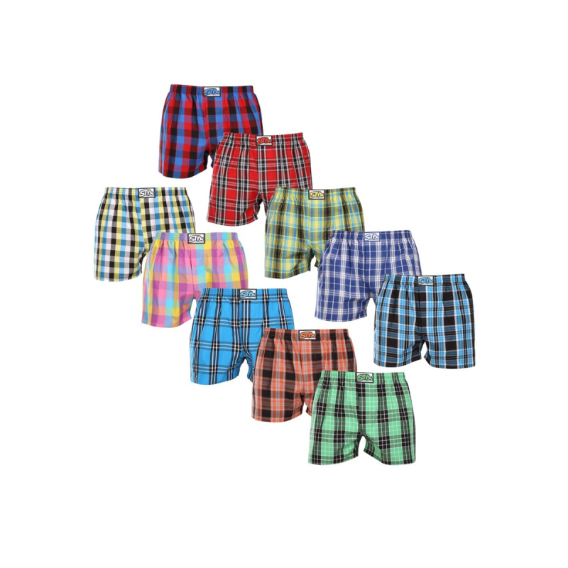 10PACK pánské trenky Styx klasická guma vícebarevné (10A102130) M, trenýrky