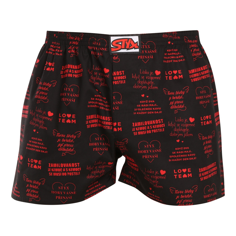 Pánské trenky Styx art klasická guma Valentýn texty (A1757) XXL, trenýrky