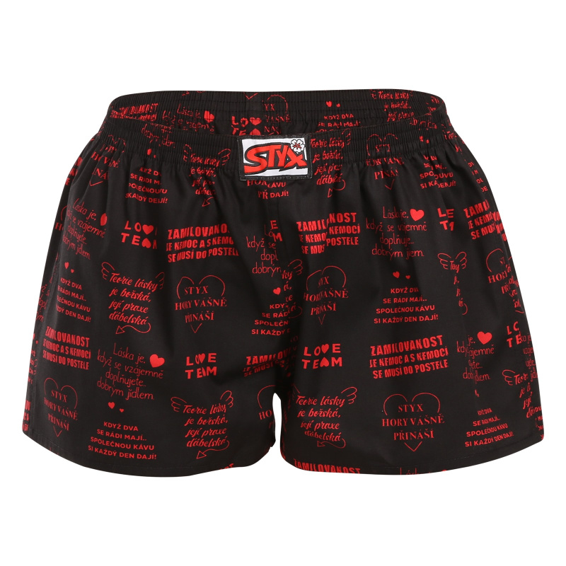 Dámské trenky Styx art klasická guma Valentýn texty (K1757) XL, trenýrky