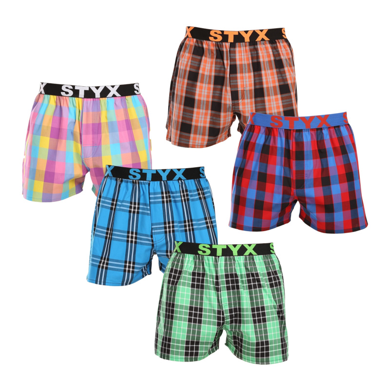 5PACK pánské trenky Styx sportovní guma vícebarevné (5B102630) S, trenýrky