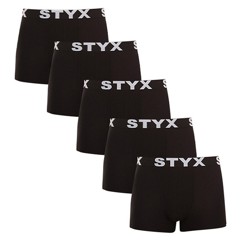 5PACK pánské boxerky Styx sportovní guma nadrozměr černé (5R960) 4XL, trenky / trenýrky