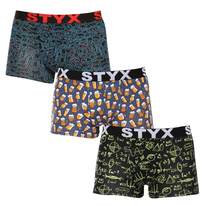 3PACK pánské boxerky Styx art sportovní guma vícebarevné (3G12672/2) M, trenky / trenýrky