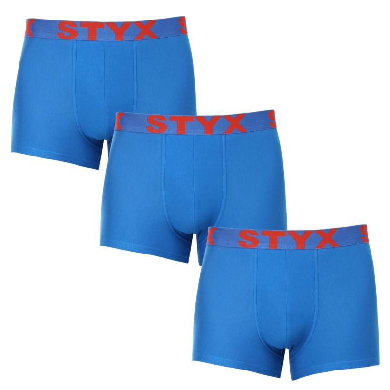 3PACK pánské boxerky Styx sportovní guma modré (3G1167) M, trenky / trenýrky