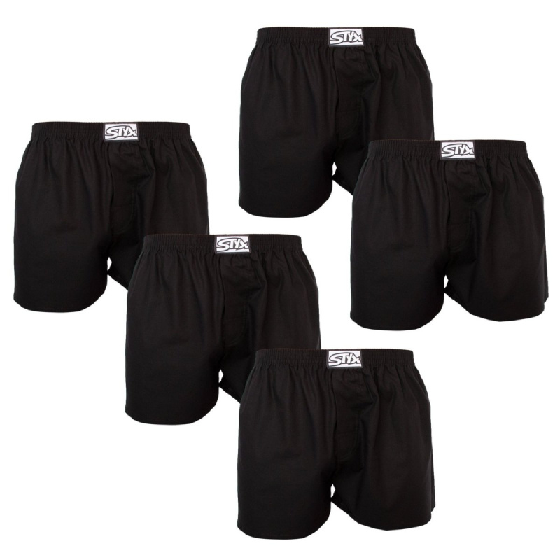 5PACK pánské trenky Styx klasická guma černé (5A0960) L, trenýrky