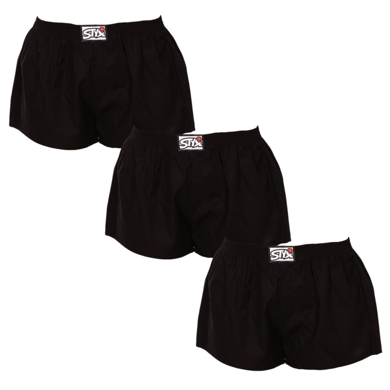 3PACK dámské trenky Styx klasická guma černé (3K0960) XXL, trenýrky