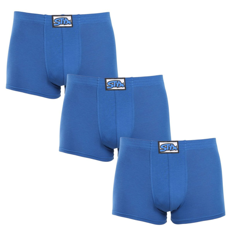 3PACK pánské boxerky Styx klasická guma modré (3Q1167) M, trenky / trenýrky