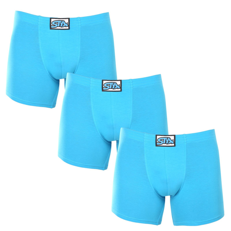 3PACK pánské boxerky Styx long klasická guma světle modré (3F1169) M, trenky / trenýrky