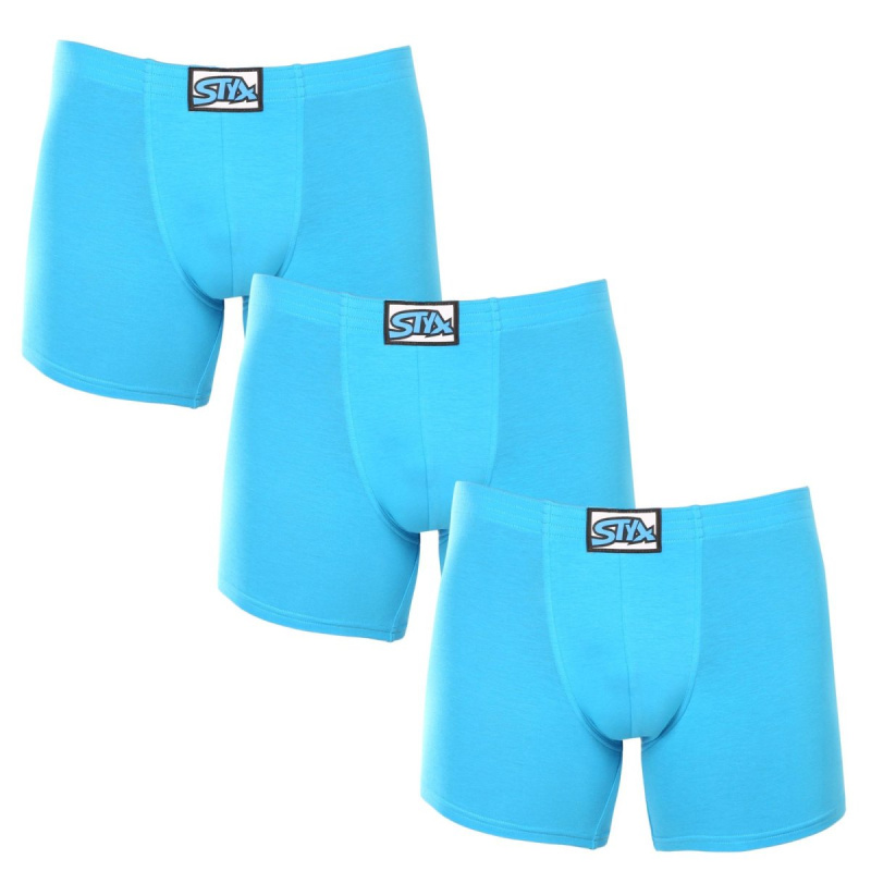 3PACK pánské boxerky Styx long klasická guma světle modré (3F1169) L, trenky / trenýrky