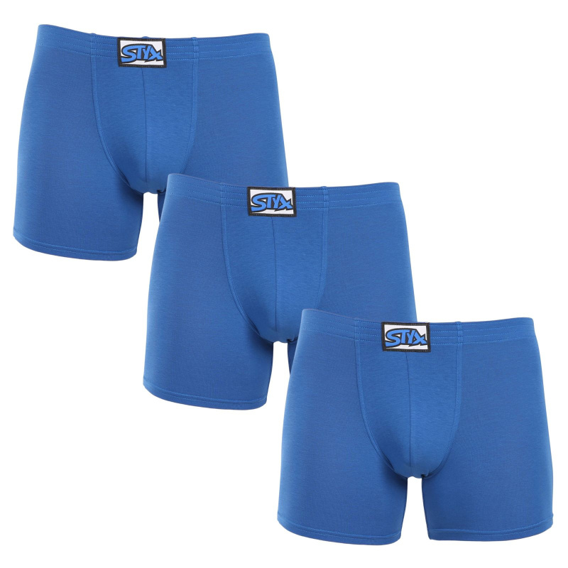 3PACK pánské boxerky Styx long klasická guma modré (3F1167) L, trenky / trenýrky