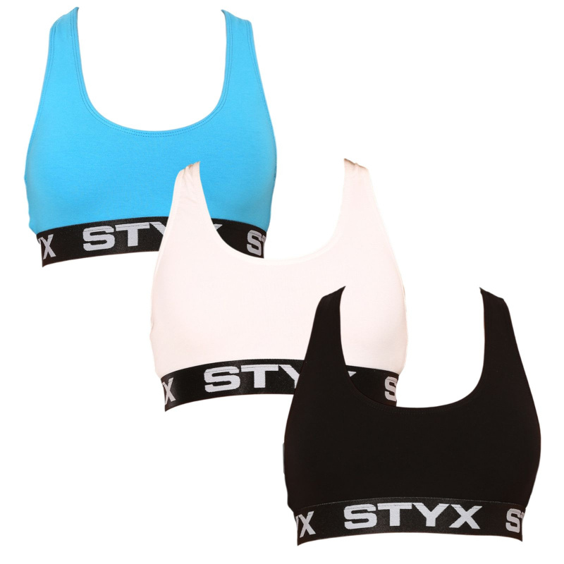 3PACK dámská podprsenka Styx sport vícebarevná (3IP09019) S