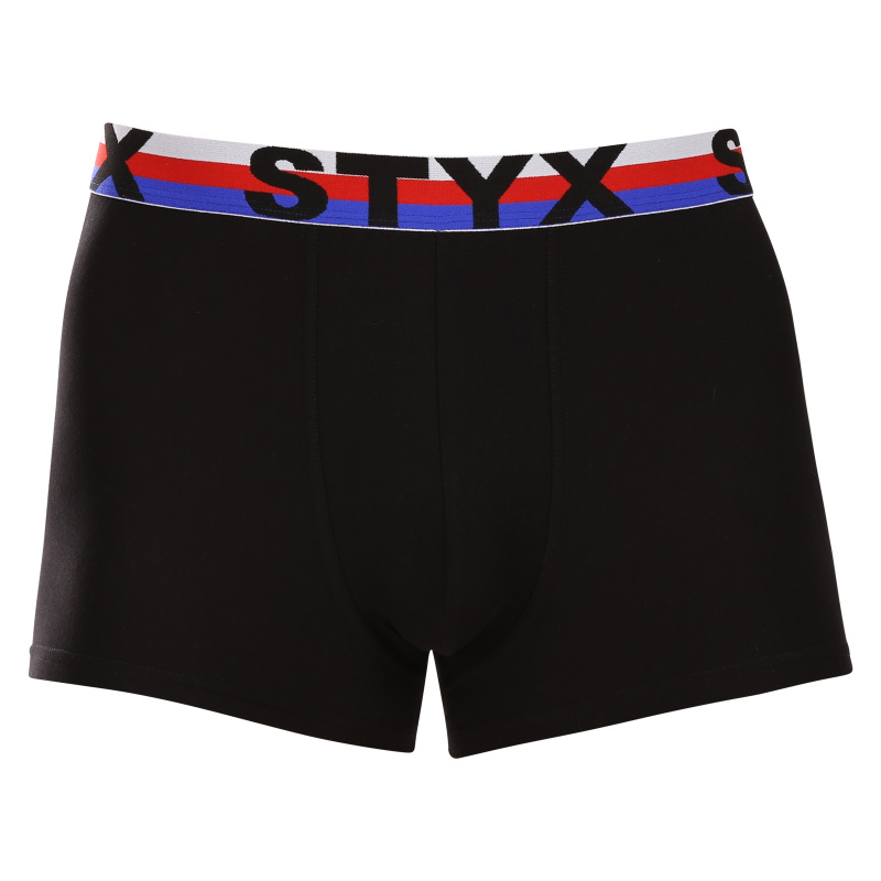 Pánské boxerky Styx sportovní guma černé trikolóra (G1960) XXL, trenky / trenýrky