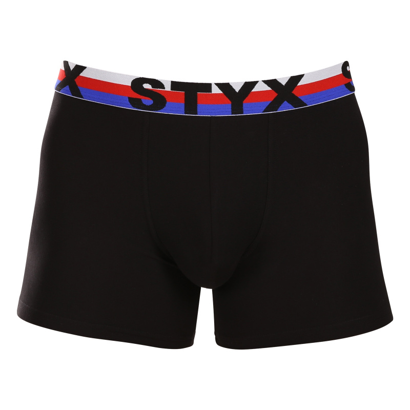 Pánské boxerky Styx long sportovní guma černé trikolóra (U1960) M, trenky / trenýrky