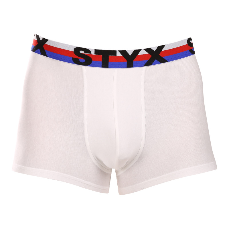 Pánské boxerky Styx sportovní guma bílé trikolóra (G2061) M, trenky / trenýrky