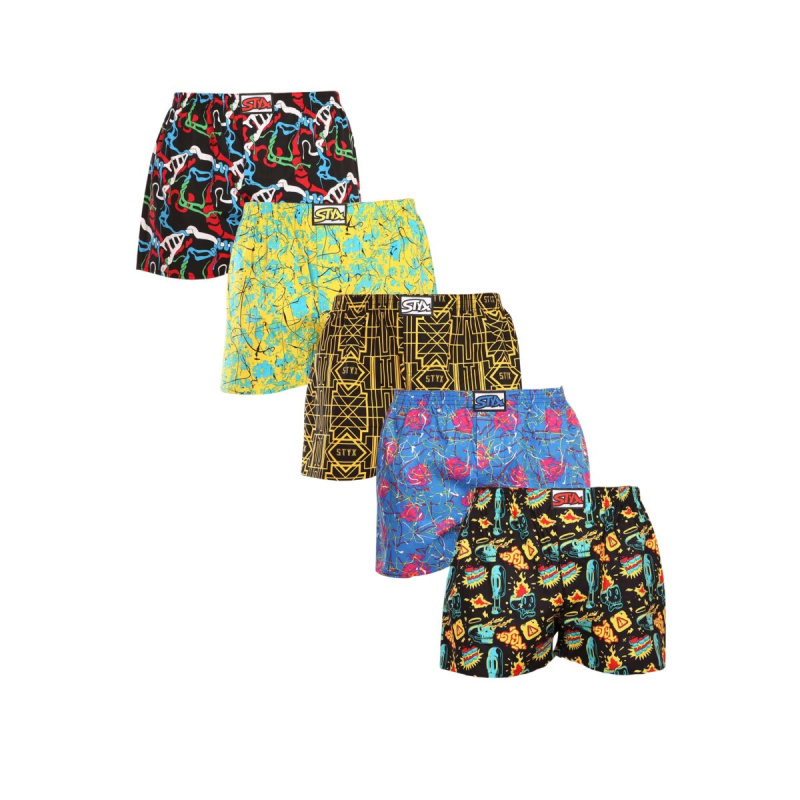 5PACK pánské trenky Styx art klasická guma vícebarevné (5A1167288) L, trenýrky