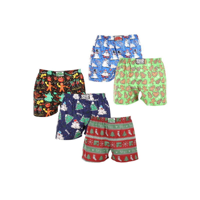 5PACK pánské trenky Styx art klasická guma vícebarevné (5A1408134) XL, trenýrky