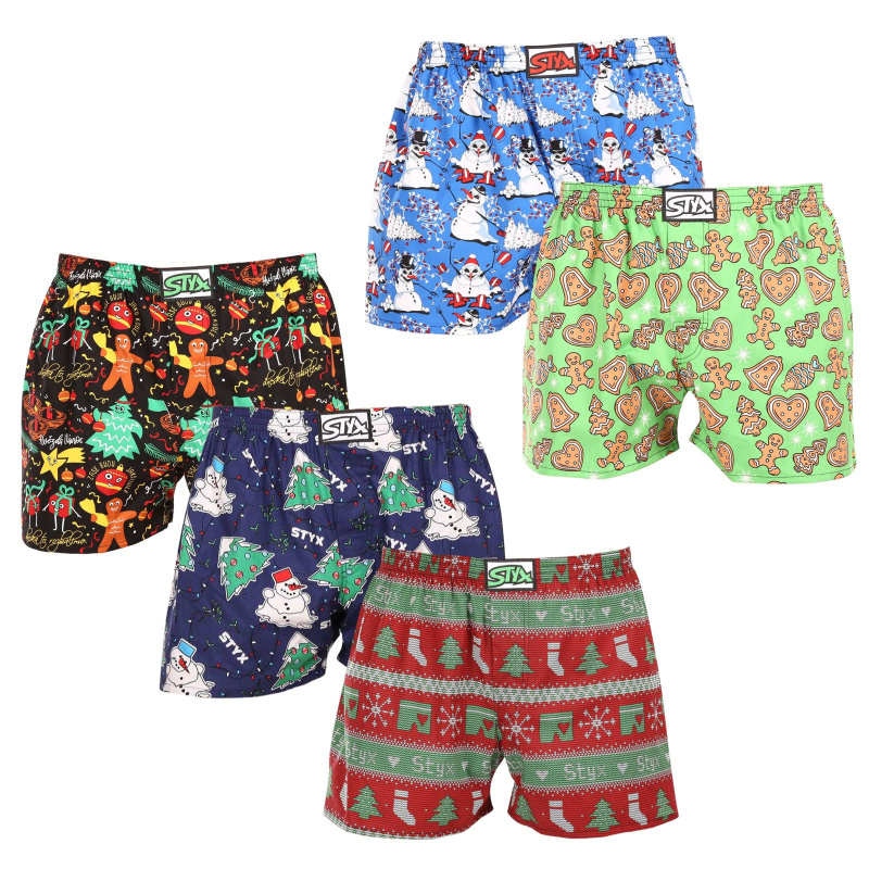 5PACK pánské trenky Styx art klasická guma vícebarevné (5A1408134) L, trenýrky
