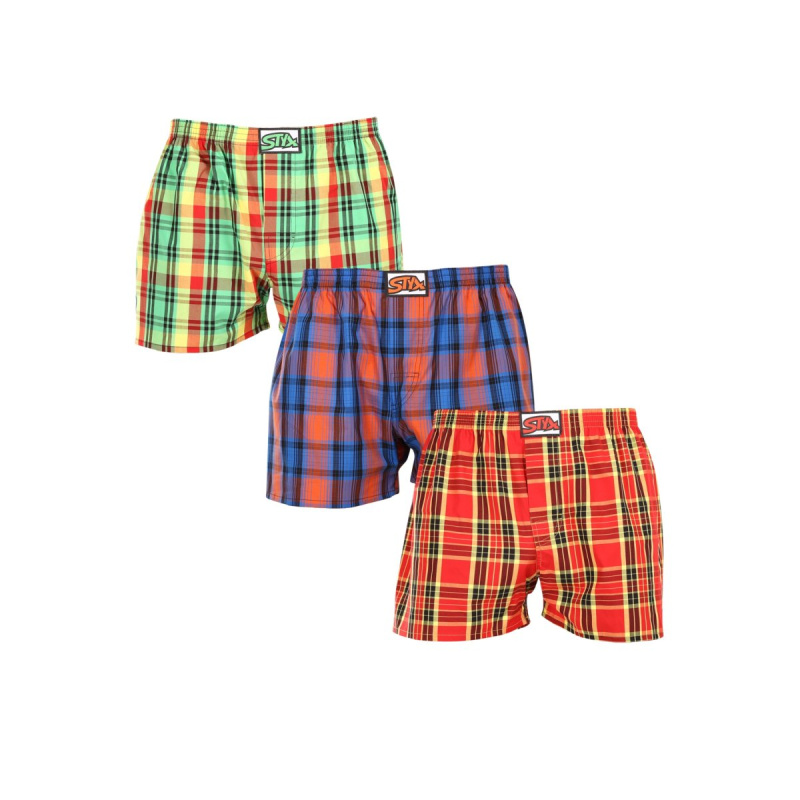 3PACK pánské trenky Styx klasická guma vícebarevné (3A100618) M, trenýrky