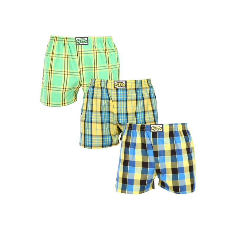 3PACK pánské trenky Styx klasická guma vícebarevné (3A100215) M, trenýrky
