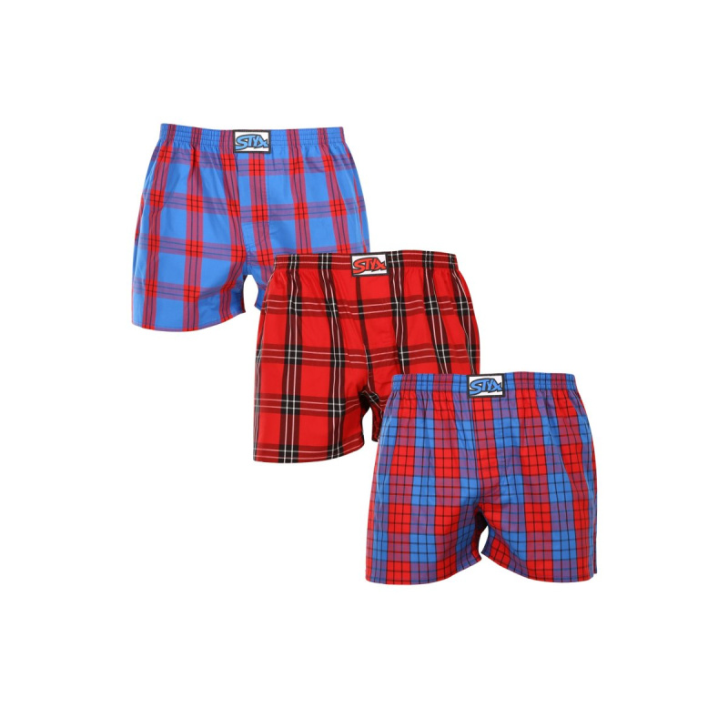 3PACK pánské trenky Styx klasická guma vícebarevné (3A100116) XXL, trenýrky